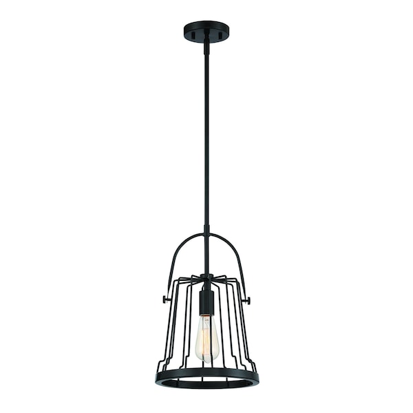 Designers Fountain Alba 1 Light Industrial Matte Black with Shades Chandelier For Dining Rooms D234M-10P-MB - main